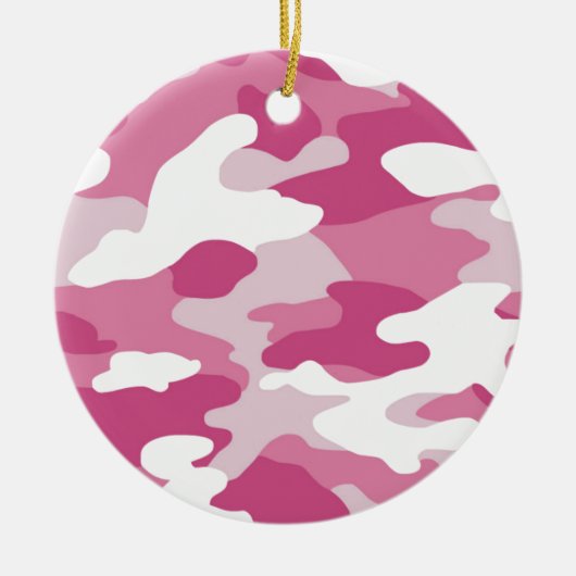Roze Camo Keramisch Ornament (Voorkant)
