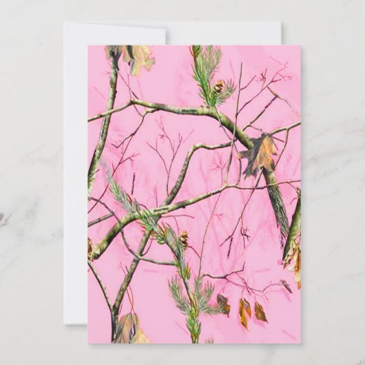 Roze Camo-klasse van de uitnodiging van Afstuderen (Achterkant)