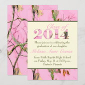 Roze Camo-klasse van de uitnodiging van Afstuderen (Voorkant / Achterkant)