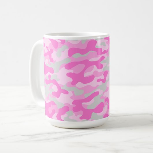Roze Camo Koffiemok (Voorkant links)
