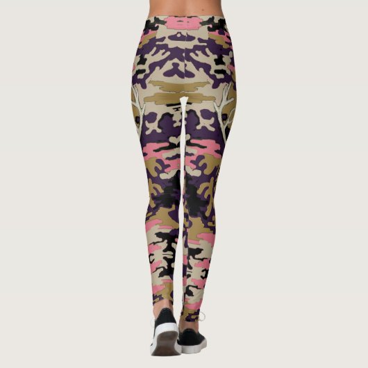 Roze Camo-Leggings Leggings (Achterkant)