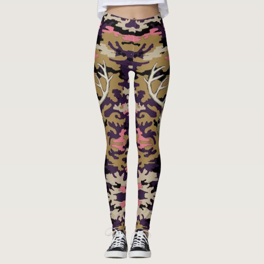 Roze Camo-Leggings Leggings (Voorkant)