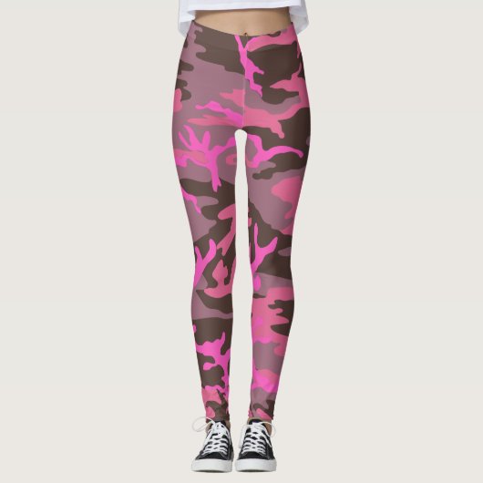 Roze Camo-leggings Leggings (Voorkant)
