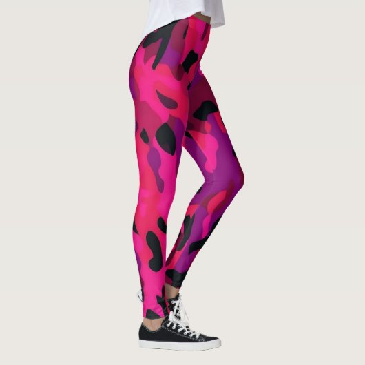 Roze Camo Leggings - Uniek Camo Patroon (Rechts)