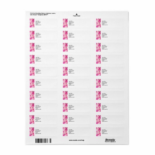 Roze Camo Mailing Label Sheets (Full Sheet)