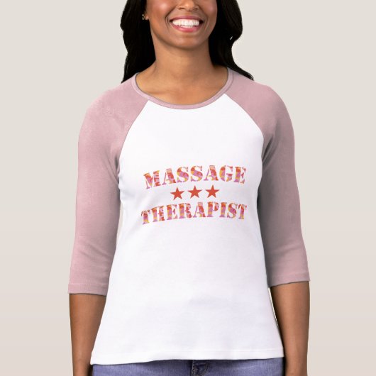 Roze Camo Massage Therapist T-Shirt (Voorkant)