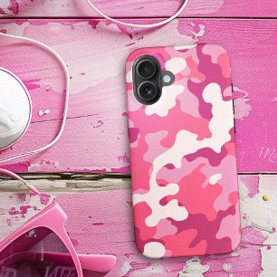Roze Camo Matching Trendy Camouflage Patroon iPhone 15 Case
