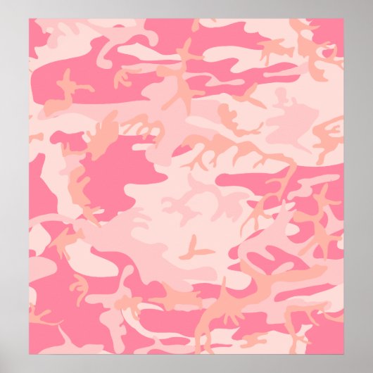 Roze Camo - Meisjesachtige Camo Poster (Voorkant)