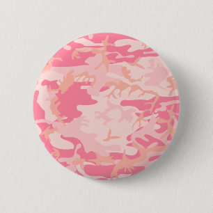Roze Camo - Meisjesachtige Camo Ronde Button 5,7 Cm