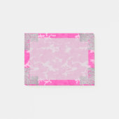 Roze Camo met Faux Glitter Post-it® Notes (Voorkant)