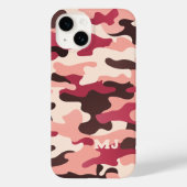 Roze Camo met Initialen Case-Mate iPhone Case (Achterkant)