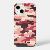 Roze Camo met Initialen iPhone Hoesje (Achterkant)