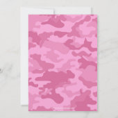Roze Camo Militair Thema Verjaardagsfeest Kaart (Achterkant)