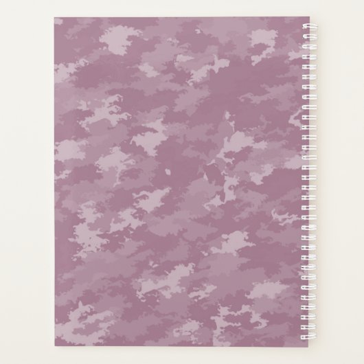 Roze Camo Modern Camouflage Monogram Planner (Achterkant)