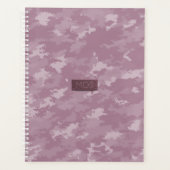 Roze Camo Modern Camouflage Monogram Planner (Voorkant)