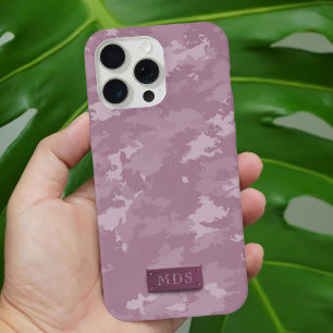 Roze Camo Modern Camouflage op persoonlijke titel iPhone 15 Pro Max Case
