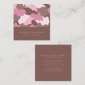 Roze Camo Modern Camouflage Professional Vierkante Visitekaartje (Voorkant / Achterkant)