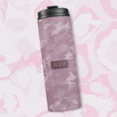 Roze Camo Moderne Camouflage Monogram Elegant Thermosbeker