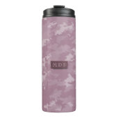 Roze Camo Moderne Camouflage Monogram Elegant Thermosbeker (Voorkant)