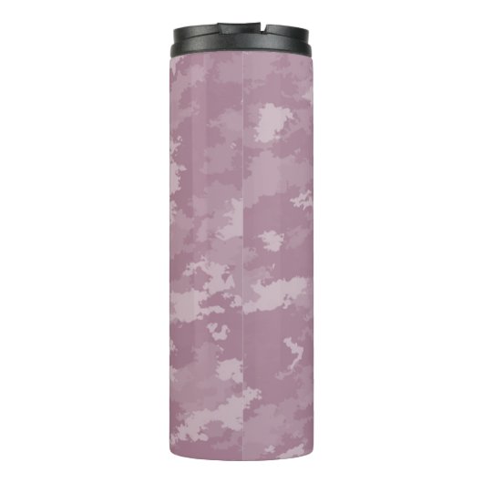 Roze Camo Moderne Camouflage Monogram Elegant Thermosbeker (Achterkant)