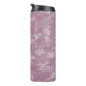 Roze Camo Moderne Camouflage Monogram Elegant Thermosbeker (Geroteerd rechts)