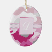 Roze Camo Monogram Keramisch Ornament (Rechts)