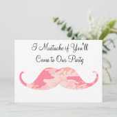 Roze Camo Mustache - Ik Mustache als je partij ben Kaart (Staand voorkant)