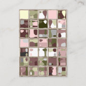 Roze Camo Natuur Tile Art Aangepaste Visitekaartje (Achterkant)