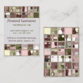 Roze Camo Natuur Tile Art Aangepaste Visitekaartje (Voorkant / Achterkant)