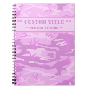 Roze Camo-Notitieboek met Titel/Author Block Notitieboek