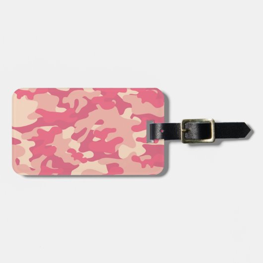 Roze Camo-ontwerp Bagagelabel (Voorkant horizontaal)