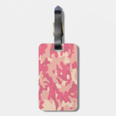 Roze Camo-ontwerp Bagagelabel (Achterkant verticaal)
