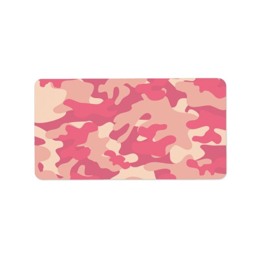 Roze Camo-ontwerp Etiket (Voorkant)