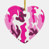Roze Camo-ontwerp Keramisch Ornament (Voorkant)