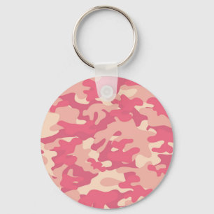 Roze Camo-ontwerp Sleutelhanger
