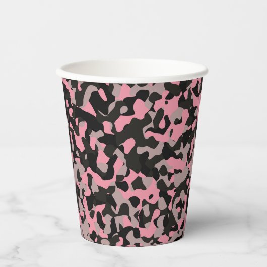 Roze Camo Papieren Bekers (Voorkant)