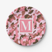 Roze Camo Papieren Bordje (Voorkant)