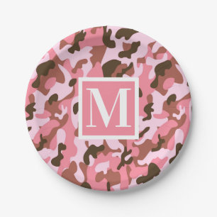 Roze Camo Papieren Bordje