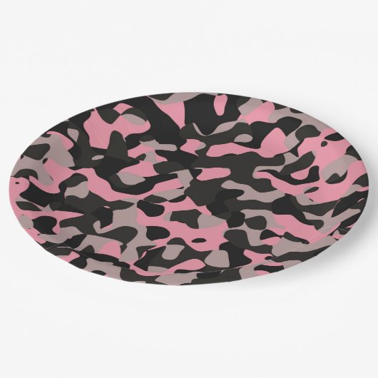 Roze Camo Papieren Bordje (Gekanteld)