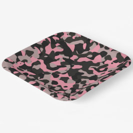 Roze Camo Papieren Bordje