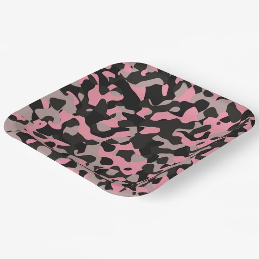 Roze Camo Papieren Bordje (Gebogen)