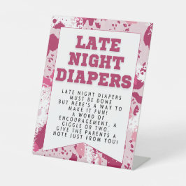 Roze Camo Party Decorations Luiers Baby shower Reclamebord Met Voetstuk