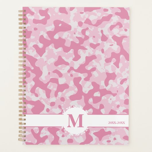 Roze Camo Patroon Abstracte Art Decor Design Planner (Voorkant)