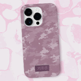 Roze Camo Patroon Schattig Meisje Camouflage Monog iPhone 15 Pro Case