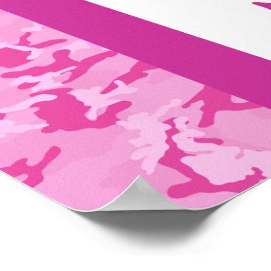 Roze Camo Pattern Baby shower Banner Aangepaste na Poster (Hoek)
