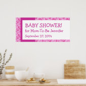 Roze Camo Pattern Baby shower Banner Aangepaste na Poster (Keuken)