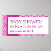Roze Camo Pattern Baby shower Banner Aangepaste na Poster (Voorkant)