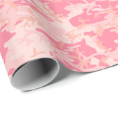 Roze Camo Pattern Cadeaupapier (Rol Hoek)
