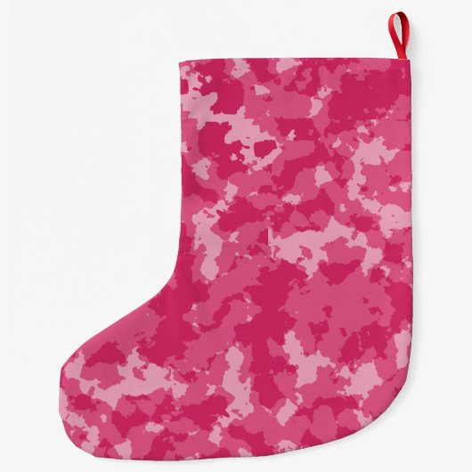 Roze Camo Pattern Grote Kerstsok (Achterkant)