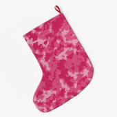 Roze Camo Pattern Grote Kerstsok (Achterkant (Hangend))